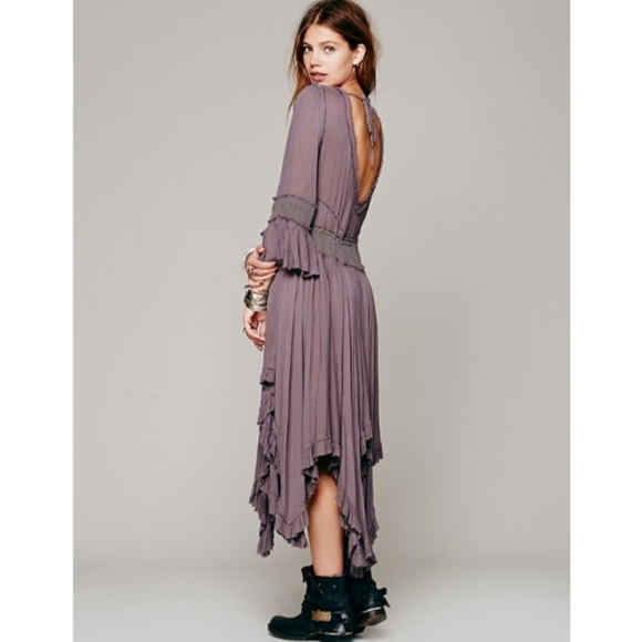 Free People Roomy Ruffle Dress RARE - Picture 3 of 8